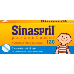 Sinaspril Pijn>Paracetamol 120mg Kauwtabletten