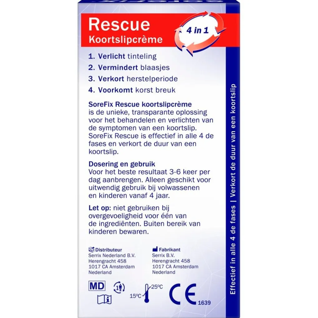 Sorefix Oor En Mond>Rescue Koortslipcrème