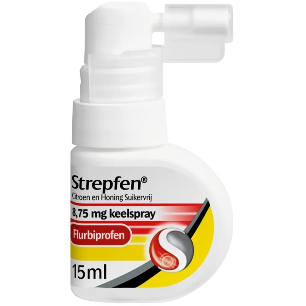 Strepfen Luchtwegen>Flurbiprofen Keelspray