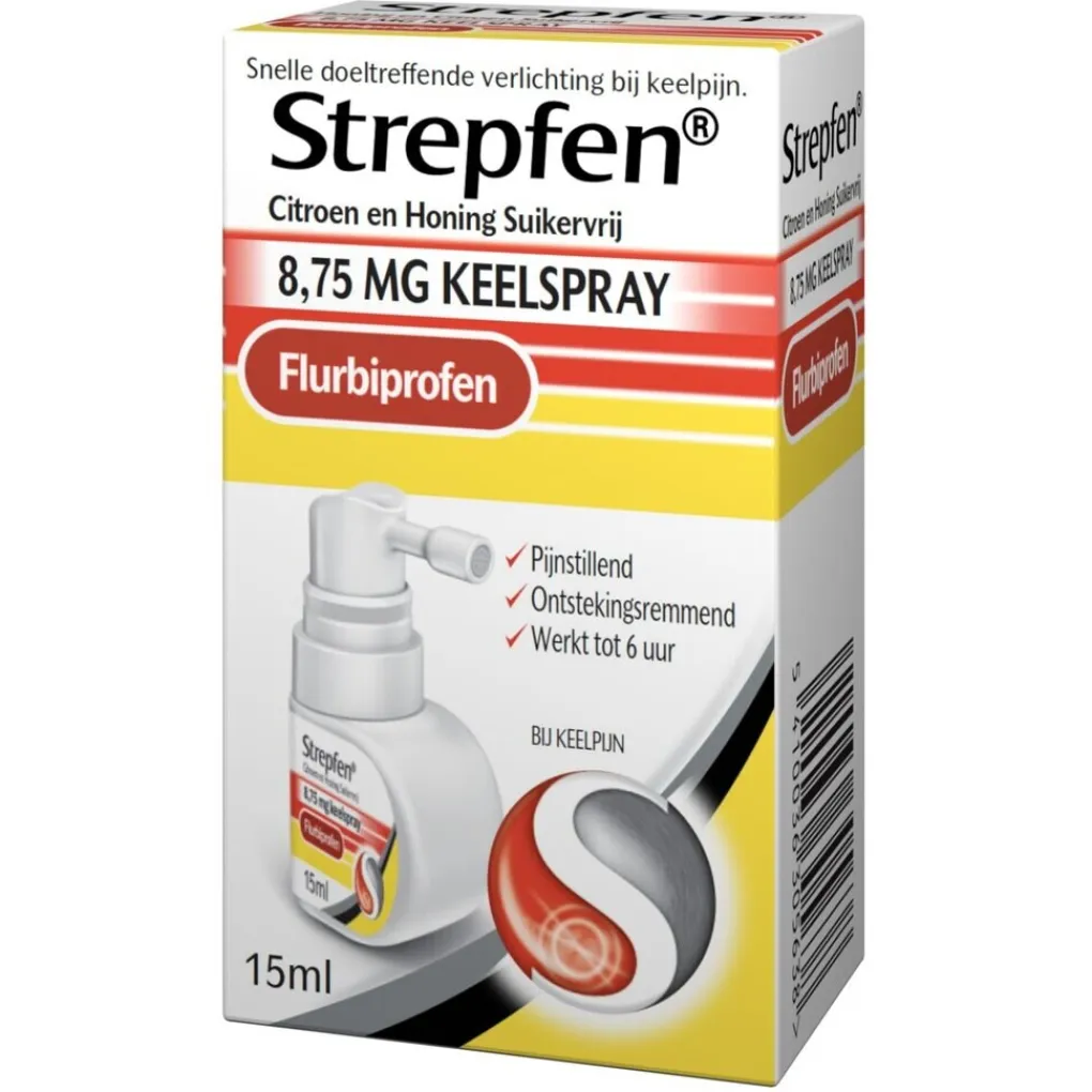 Strepfen Luchtwegen>Flurbiprofen Keelspray