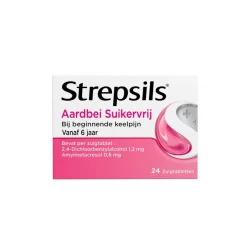 Strepsils Luchtwegen>Aardbei Suikervrij Zuigtabletten