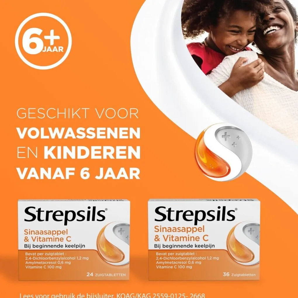 Strepsils Luchtwegen>Sinaasappel & Vitamine C Zuigtabletten