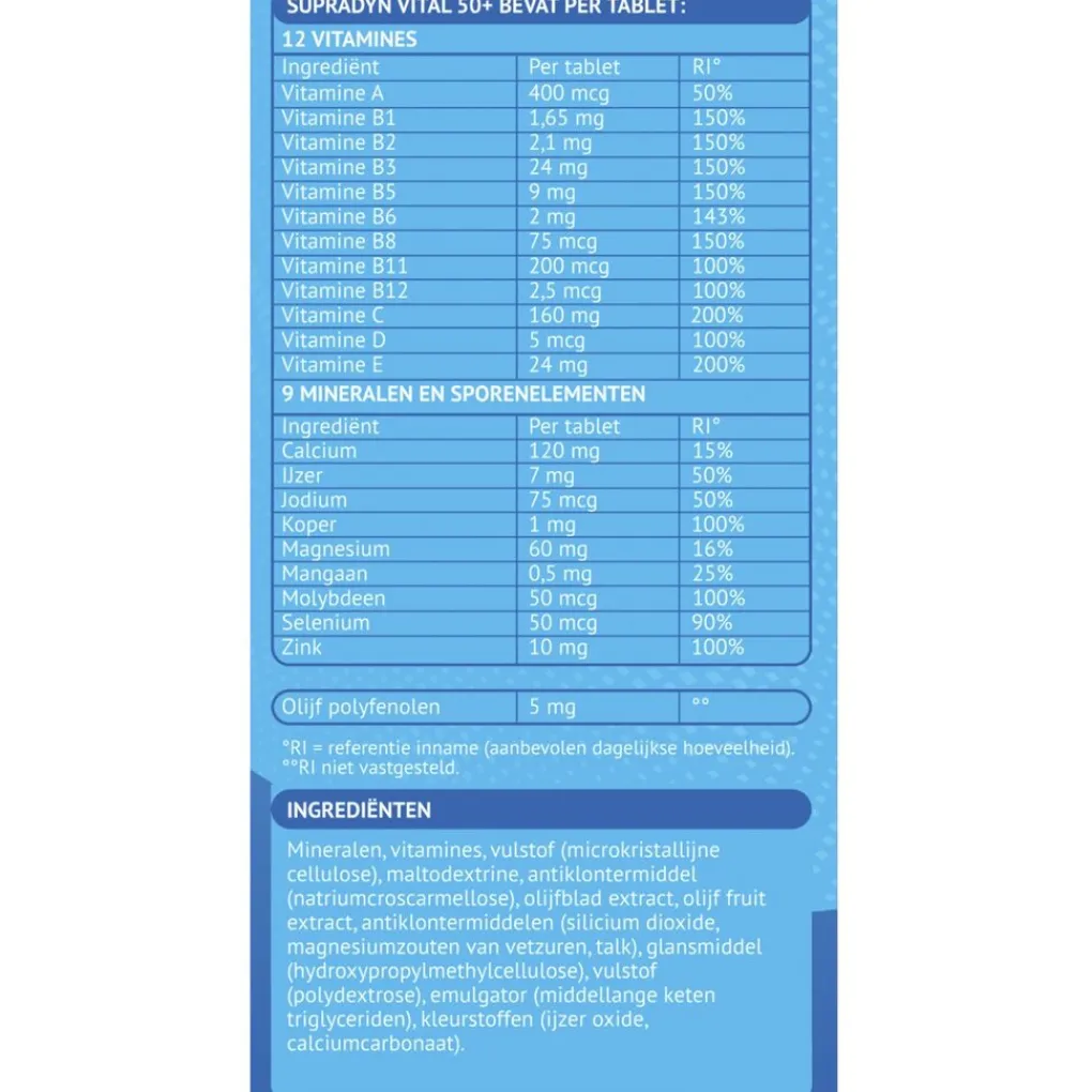 Supradyn Vitamines|Weerstand En Of Energie>Vital 50+ Tabletten
