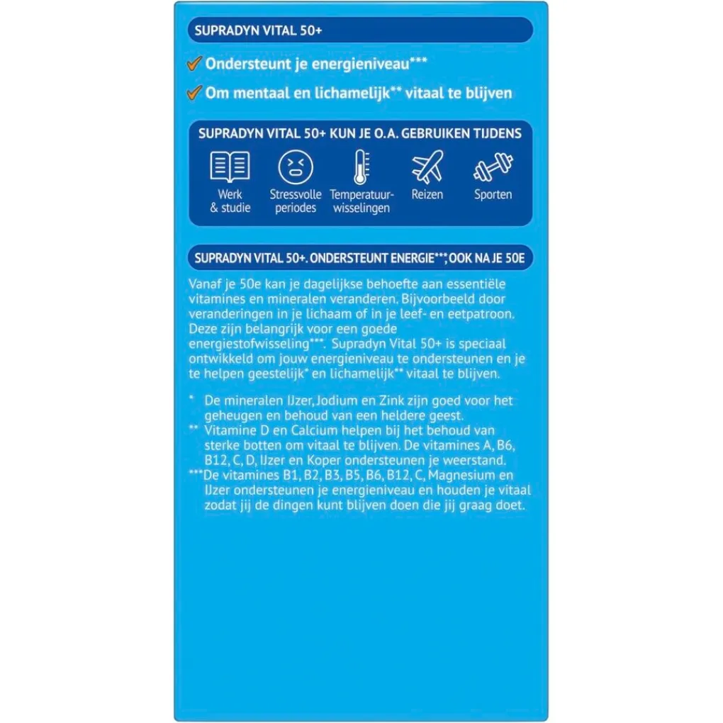 Supradyn Vitamines|Weerstand En Of Energie>Vital 50+ Tabletten