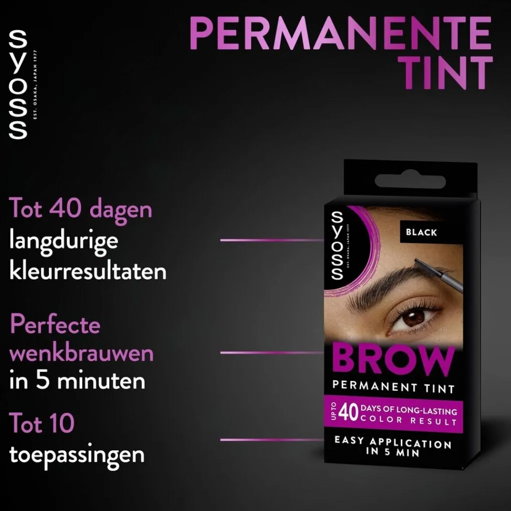Syoss Haarverf>Browtint Zwart Permantente Wenkbrauwverf