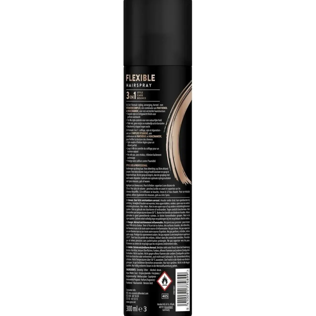 Syoss Haarlak>Hold 3 Flexible Haarspray