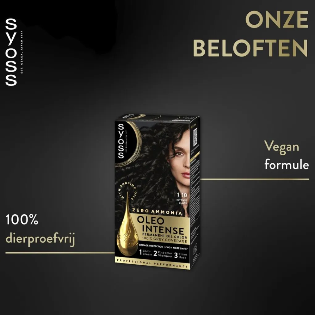 Syoss Haarverf>Oleo Intense 1-10 Intens Zwart Haarkleuring