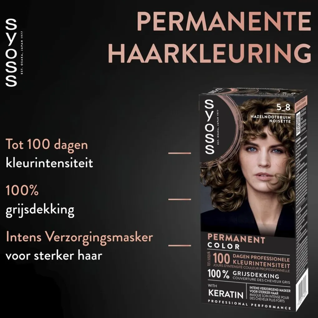 Syoss Haarverf>Salonplex 5-8 Hazelnootbruin Permanente Haarkleuring
