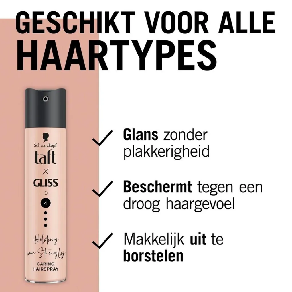 Taft Haarlak>x Gliss Holding Me Strongly Hold 4 Caring Hairspray