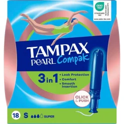 Tampax Tampons>Compak Pearl Super Tampons met Inbrenghuls