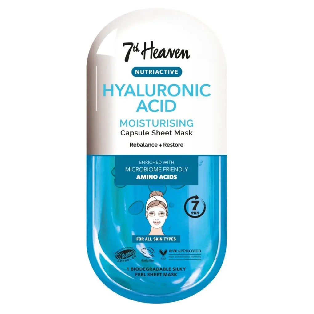 7th Heaven Gezichtsmaskers>Nutriactive Hyaluronic Acid Moisturising Sheet Mask