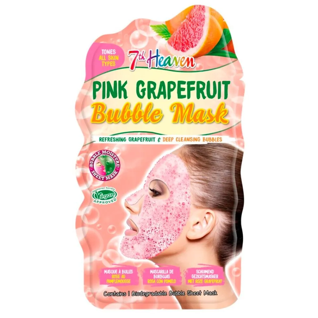 7th Heaven Gezichtsmaskers>Pink Grapefruit Bubble Sheet Mask