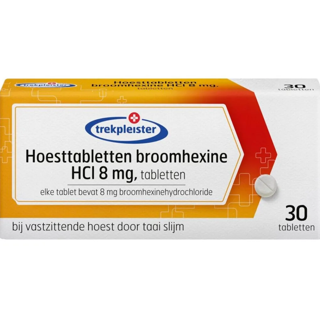 Trekpleister Luchtwegen>Broomhexine HCI 8 mg Hoesttabletten