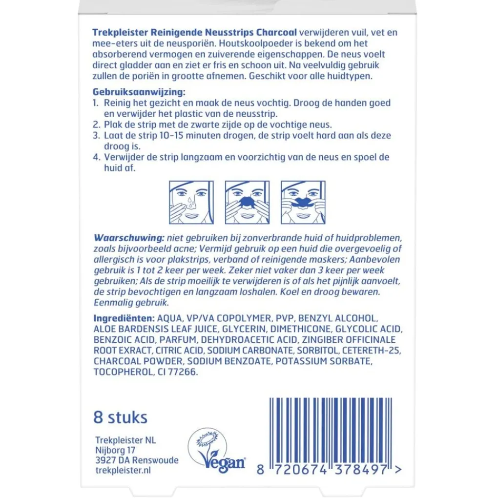Trekpleister Gezichtsreiniging>Charcoal Reinigende Neusstrips