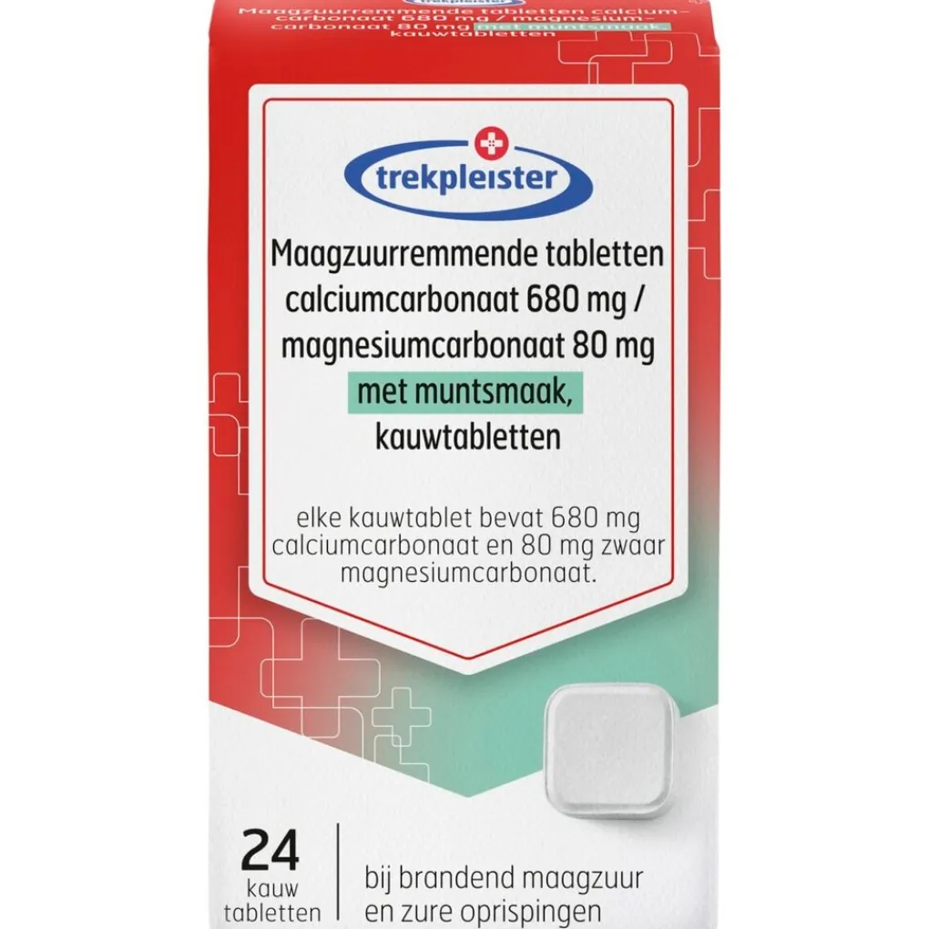Trekpleister Maag- En Of Darm>Maagzuurremmende Kauwtabletten met Muntsmaak