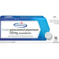 Trekpleister Pijn>120mg Kinderparacetamol Kauwtabletten