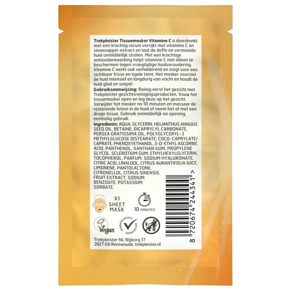 Trekpleister Gezichtsmaskers>Vitamin C Stralende Gloed Sheetmasker