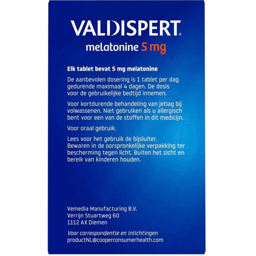 Valdispert Melatonine>Melatonine 5mg Tabletten