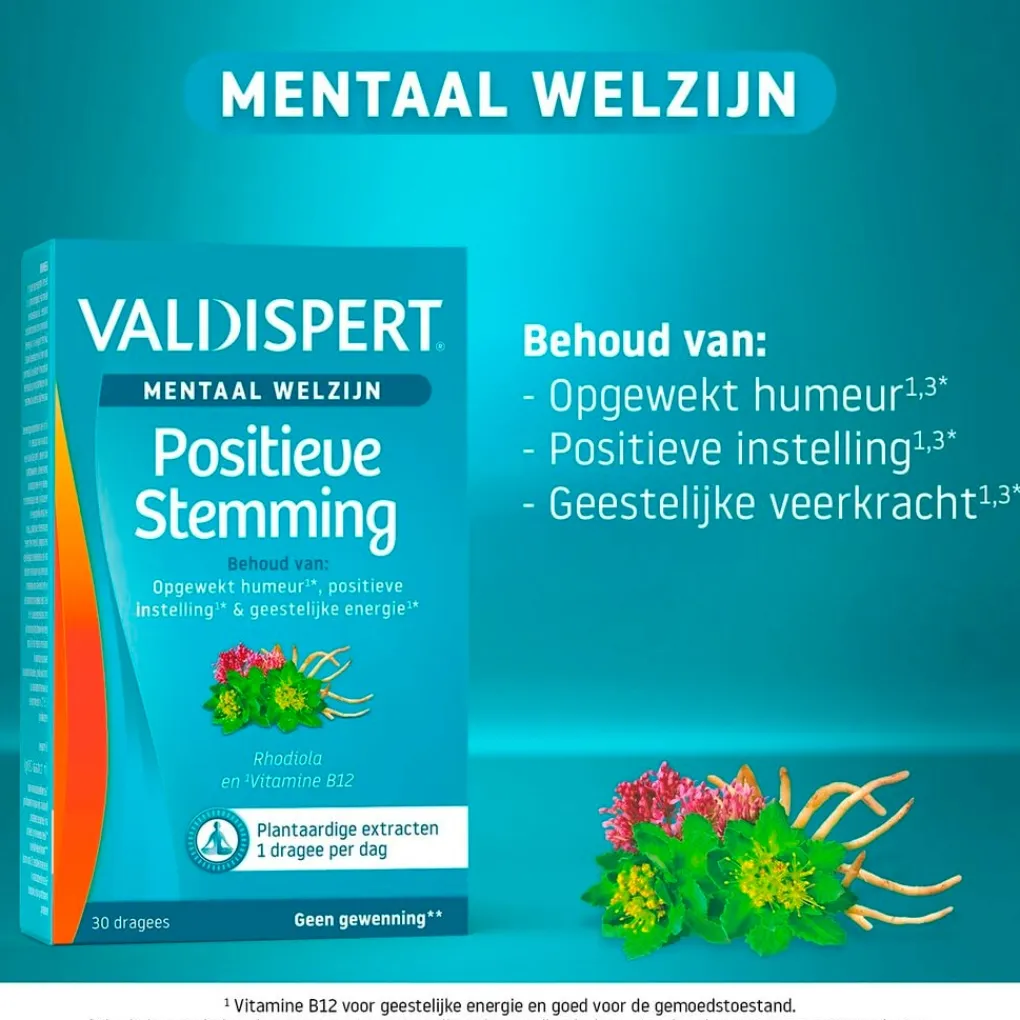 Valdispert Natuurlijke Supplementen|Rust En Ontspanning>Mentaal Welzijn Positieve Stemming Dragees