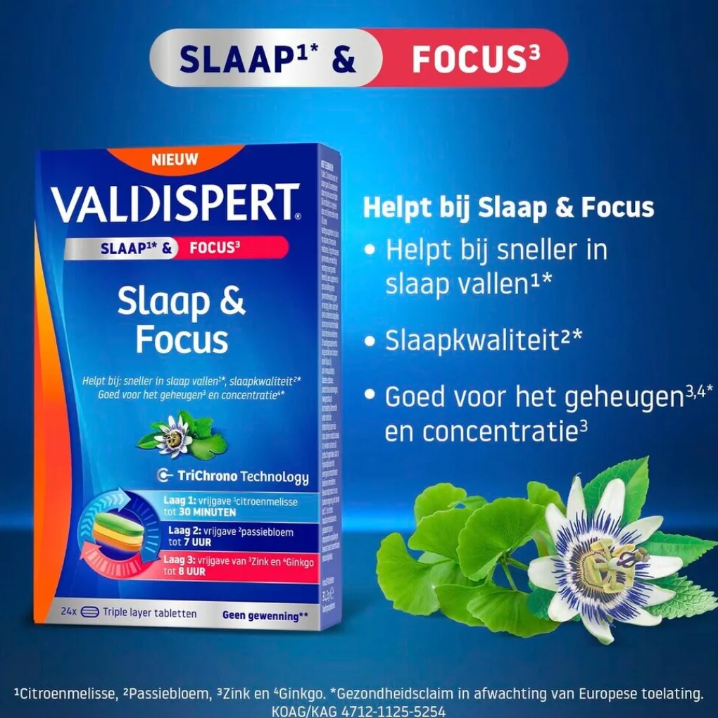Valdispert Natuurlijke Supplementen|Rust En Ontspanning>Slaap & Focus Tabletten