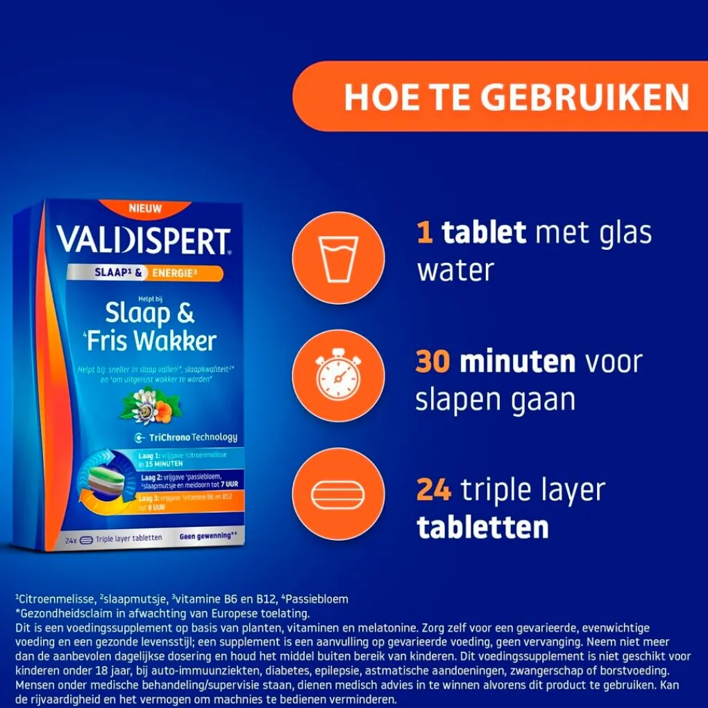 Valdispert Rust En Ontspanning>Slaap & Fris Wakker Triple Layer Tabletten