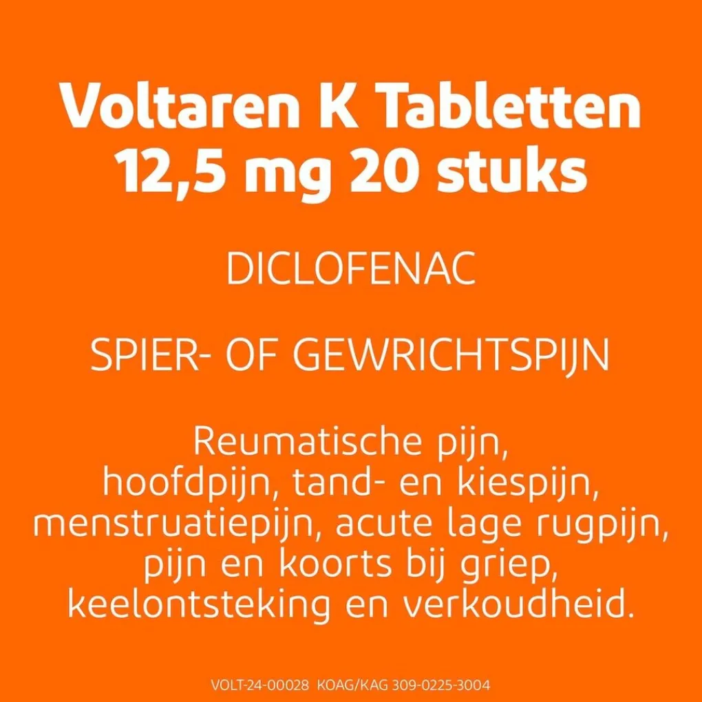 Voltaren Pijn>K 12,5mg Diclofenac-Kalium Filmomhulde Tabletten