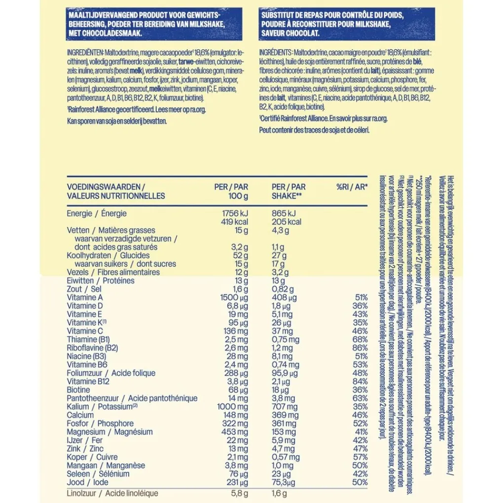 WeCare Maaltijdvervangers>Chocolate Meal Replacement Shake