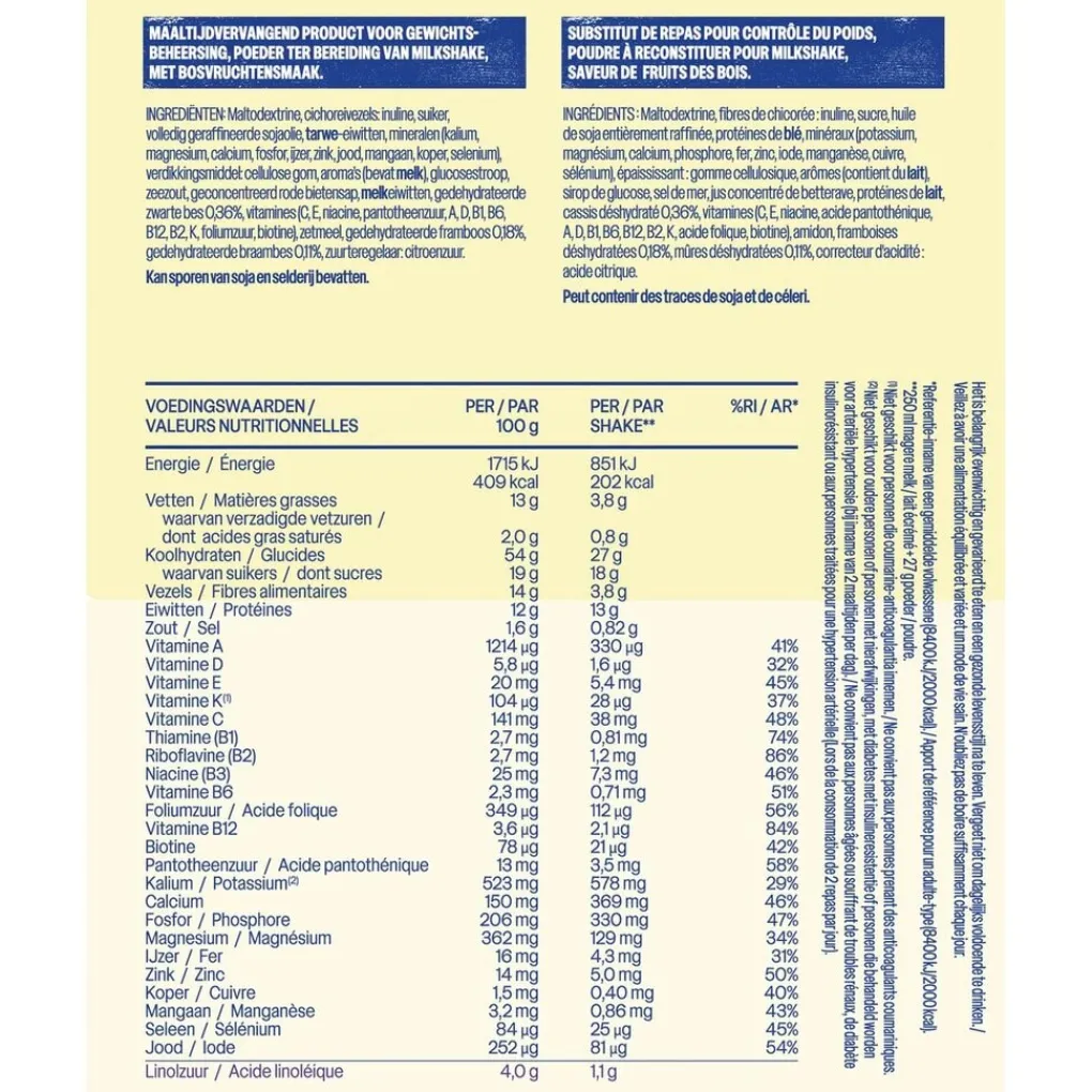 WeCare Maaltijdvervangers>Forest Fruits Meal Replacement Shake