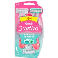 Heren Wilkinson Sword Scheermesjes>Quattro Smooth Sensitive Wegwerpscheermesjes