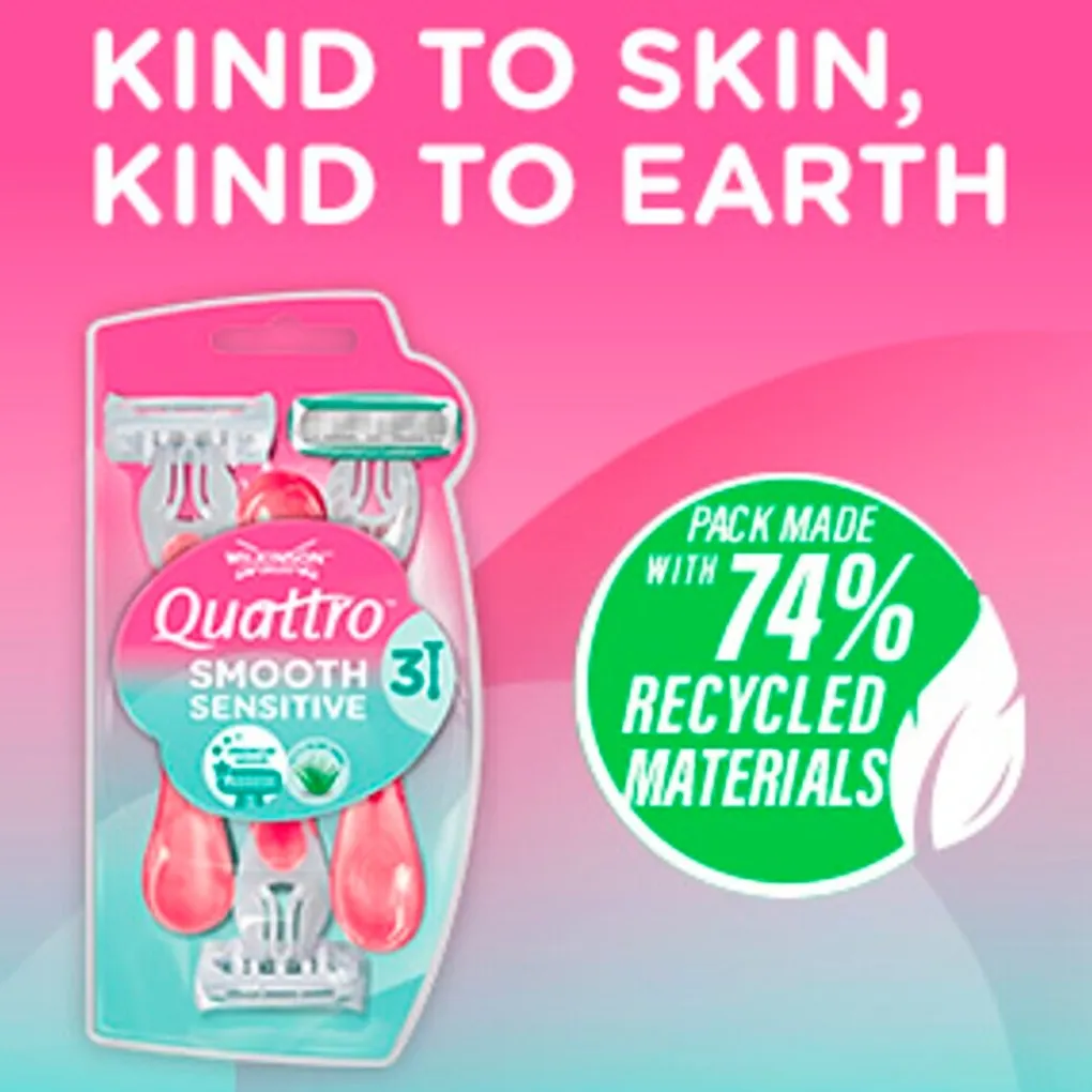 Heren Wilkinson Sword Scheermesjes>Quattro Smooth Sensitive Wegwerpscheermesjes