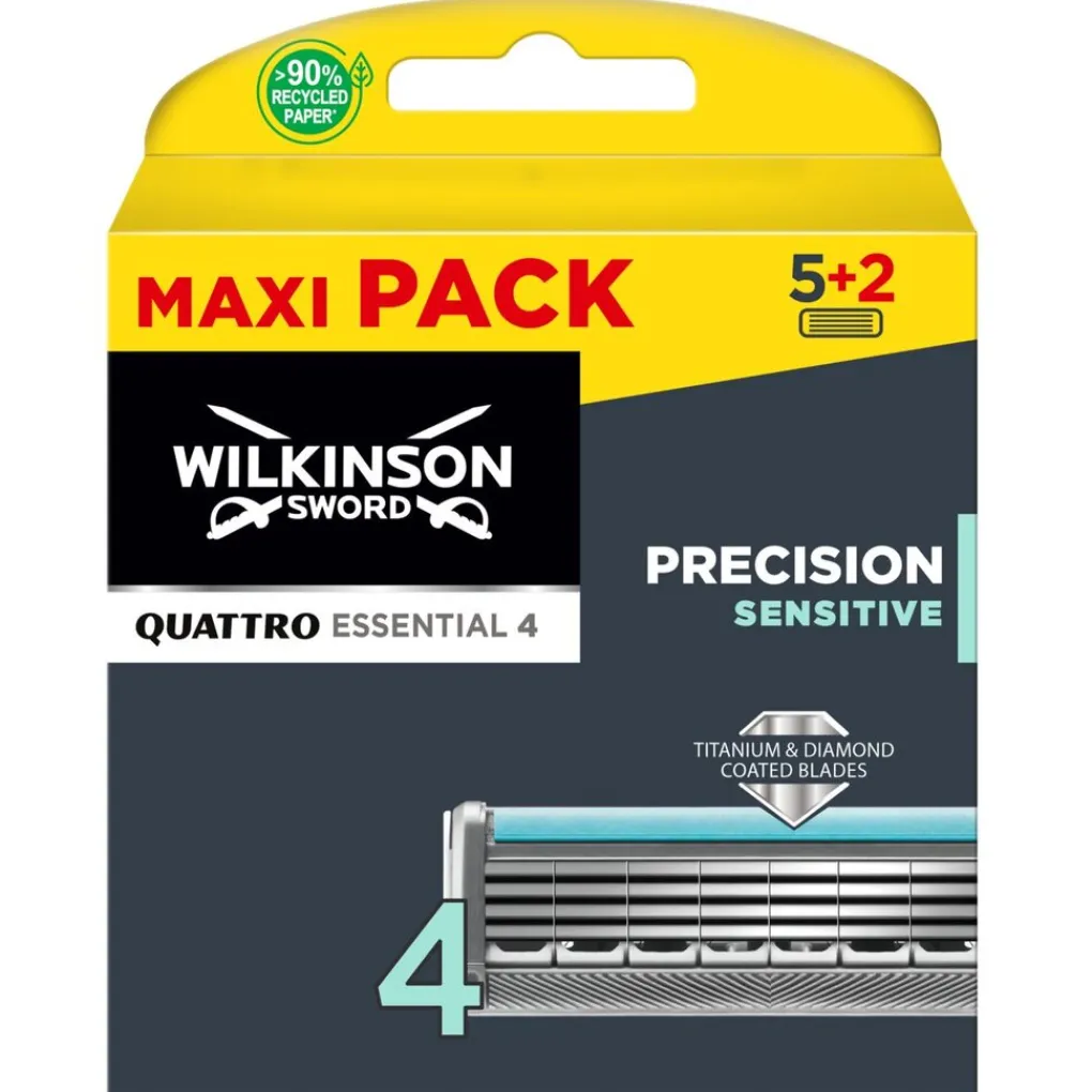 Heren Wilkinson Sword Scheermesjes>Quattro Titanium Sensitive Limited Edition Navulmesjes