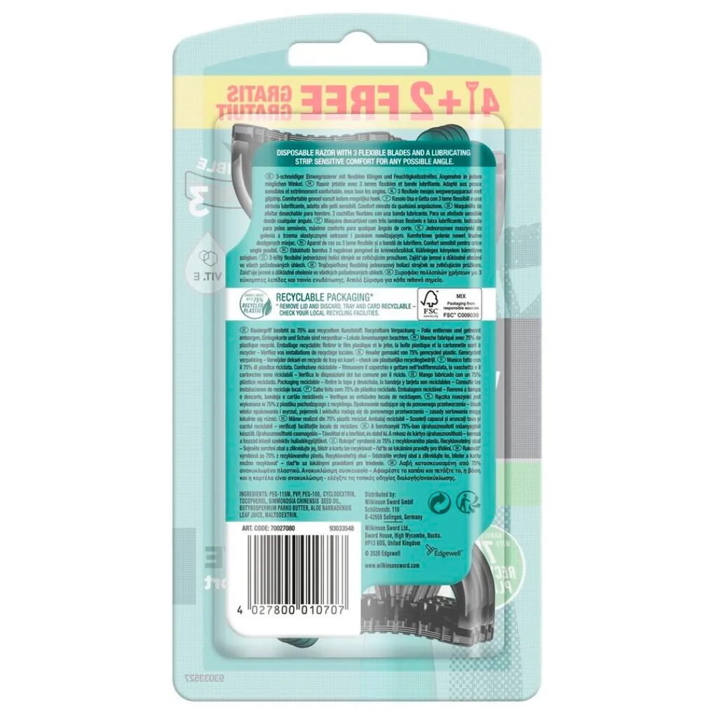 Heren Wilkinson Sword Scheermesjes>Xtreme 3 Sensitive Wegwerpscheermesjes