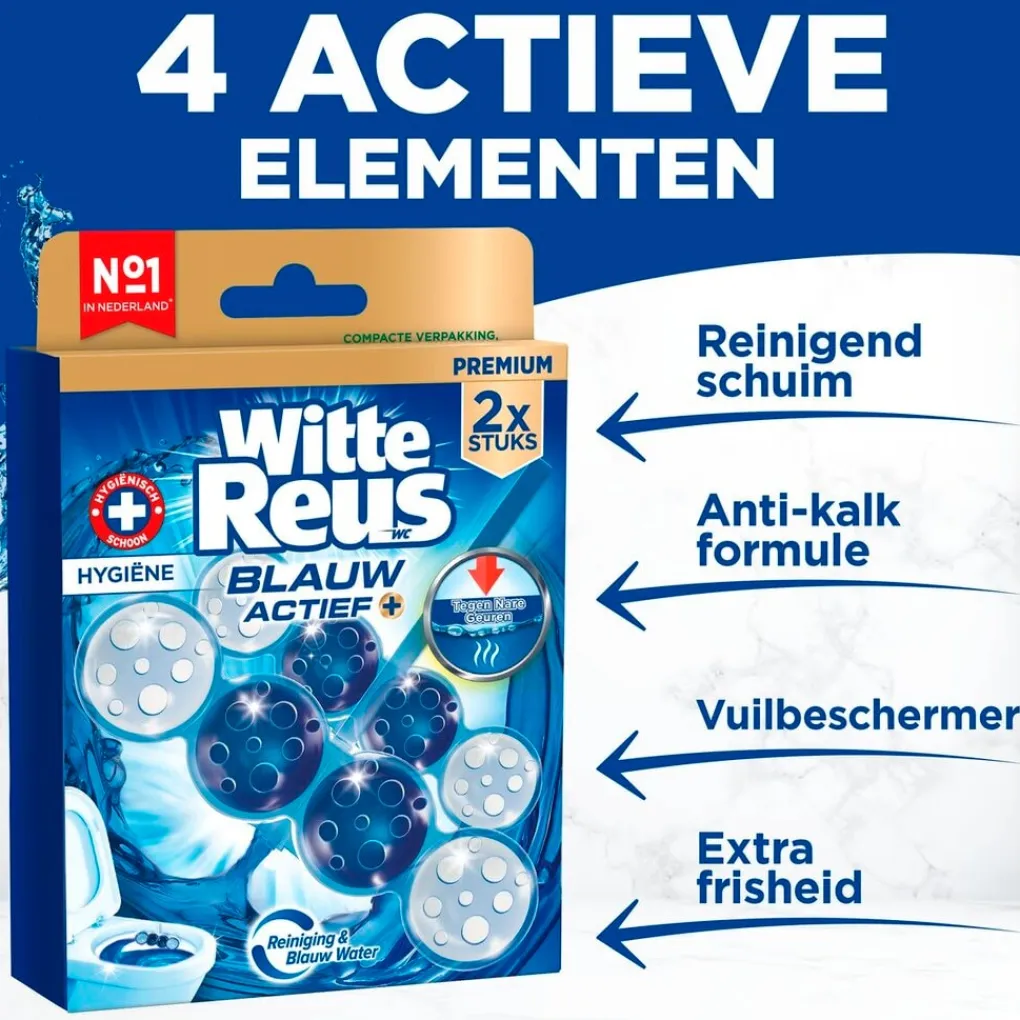 Witte Reus Toiletblokken>Blauw Actief Hygiëne Toiletblok